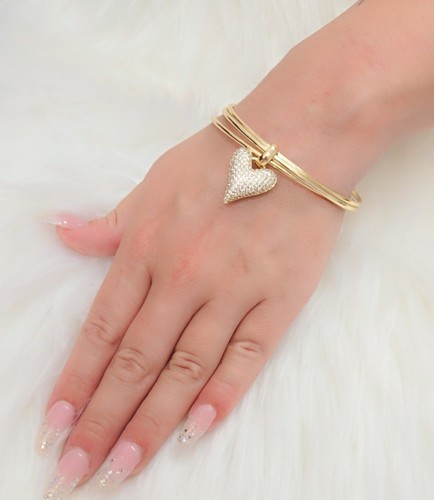 9ct gold ladies bangle - gold,