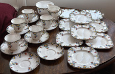 23 x Wetley China -Art Deco Tea Cups, Saucers, milk jug, Sugar bowl & Side Plate