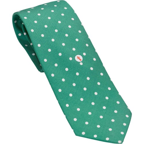 Drake emerald polka - emerald, silk