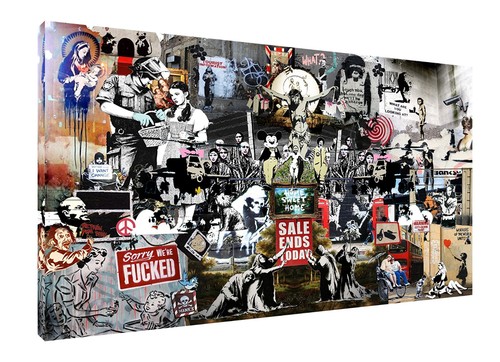 Banksy canvas wall art - wall,