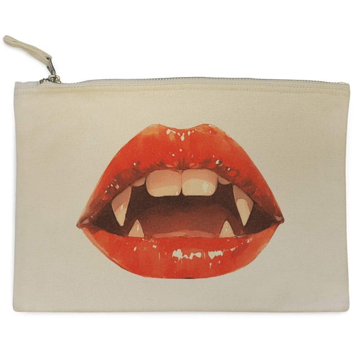 Vampire lips canvas zip - 'vampire,