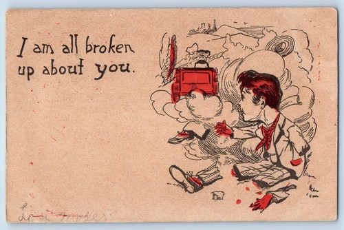 Humor postcard morbid car - postcard,