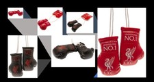 Liverpool FC Mini Boxing Gloves Red Black Car Hang Up Official LFC  Merchandise