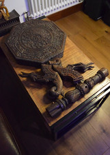 Anglo indian octagonal carved - anglo,