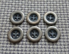 6 x Bronze Pewter Tarnished Tone Metal Look Buttons 17mm Vintage Steampunk