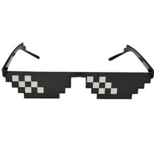 Thug Life Stage Show Glasses Unisex Deal With It Meme Funny Eyewear 8 Bit Pixel