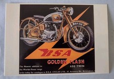 Motorcycle Advertising Postcard BSA Golden Flash 650 Twin 