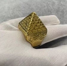 Gold Plated Pyramid Ring Heavy
