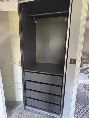 Pax grey double wardrobe with - wardrobe,
