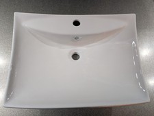 Durovin Bathroom Wash Basin Sink Ceramic Wall Hung Countertop Vessel 650 x 500mm