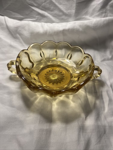 Amber depression glass - depression, candy