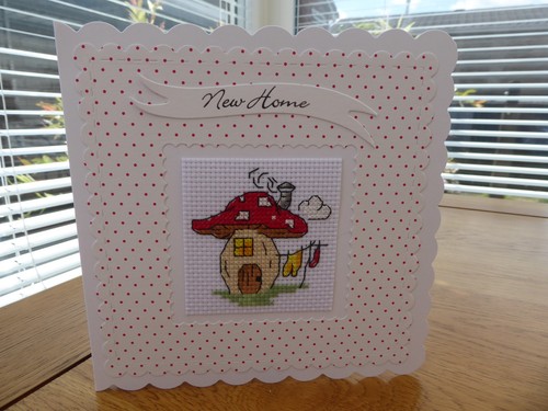 Completed cross stitch card - ,