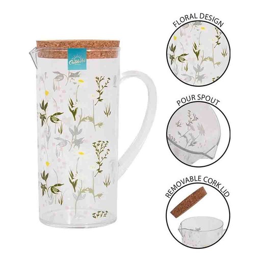 Water jug pitcher with - water, daisy