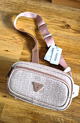 Guess pink monogram zip - pink,