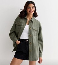 New Woman's New Look Khaki Double Pocket Lightweight Shacket Jacket £35 6-22