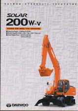 DAEWOO "SOLAR 200W-V" Wheeled Hydraulic Excavator Brochure Leaflet