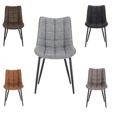 2/4/6x Faux Leather Padded Dining Chairs w/ Backrest Living Room Kitchen Office