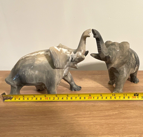 Pair grey marble - pair, elephant