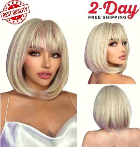 Platinum blonde bob - bob, wig