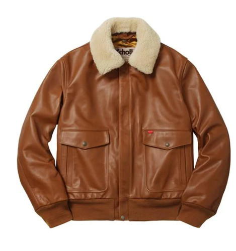 Supreme schott leather - supreme/schott, a-2