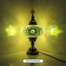 Turkish Moroccan Mosaic Lamp Tiffany Glass Table Desk Lamp Colorful - Free Bulbs