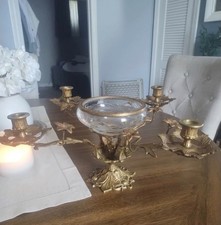Vintage Large Brass Floral