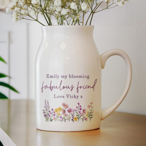 Personalised wild flowers jug - flowers,