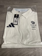 Paris 2024 Olympic Adidas Team GB Athlete Issue Polo Shirt Mens Medium Brand New