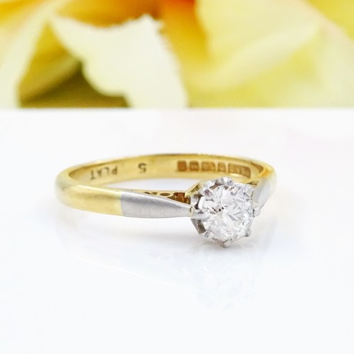 Vintage 18ct gold - &, platinum