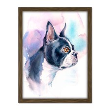 Dog Boston Terrier Watercolour