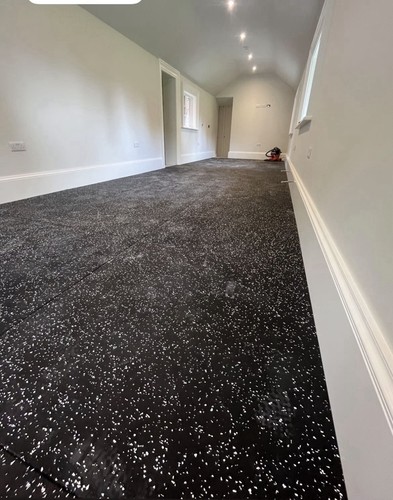 15mm white speckled rubber - white, gym