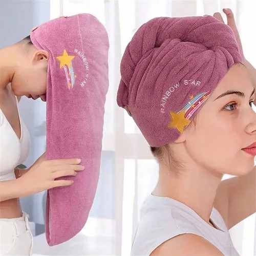 Cotton hair drying towel wrap - cotton,