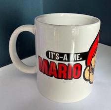 Super Mario It's A Me Mario Coffee Mug Pyramid Design (slight chip at base)