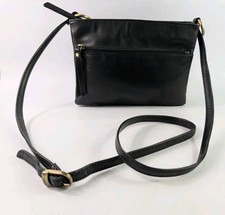Gigi Small Black Leather Shoulder Bag 23cm X 16cm