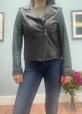Gant black leather biker