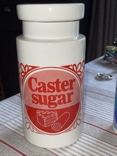 Vintage Burleigh Ironstone Caster Sugar lidded jar Signed