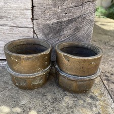 Heavy Brass Cart / Wagon Hub Cap's - Vintage - Marked 73/74 - Pre-Loved