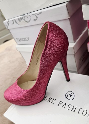 Ladies fuschia pink glitter - ladies,