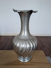 Vintage Italian Handmade Pewter Vase – 30cm Tall, 15cm Diameter