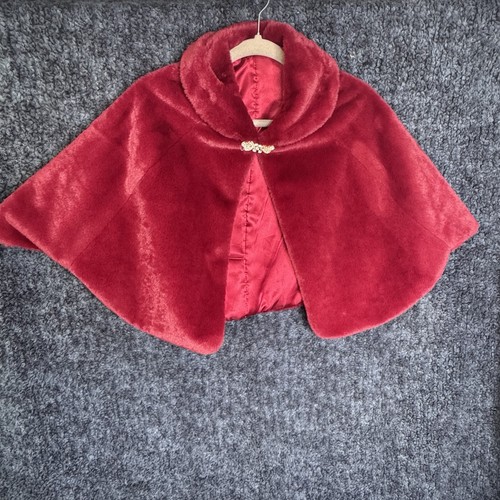 Red faux fur bridal - red, shawl