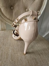 dusky pink patent, studded
