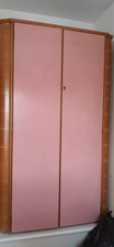 MID CENTURY - PAINTED PINK - WOODEN - DOUBLE WARDROBE