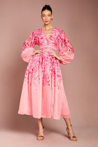 Coast pink midi dress - dress, womens