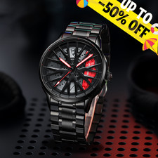 Class Digital Watch Porsche Black Quartz Mens Wrist Watches Steel Gift