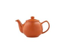 Orange teapot retro tea pot 2 cup capacity Burnt Orange gloss ceramic  teapot