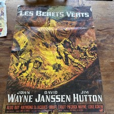 Vintage Original Large John Wayne Poster The Green Berets French Version