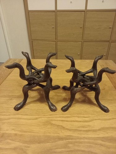 Pair vintage hand - of, carved