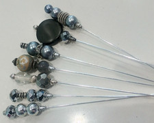 Vintage Bead Hat Pins x 7