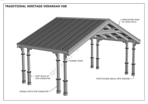 Traditional heritage carport - traditional,