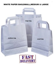 Paper Carrier Bags White Brown